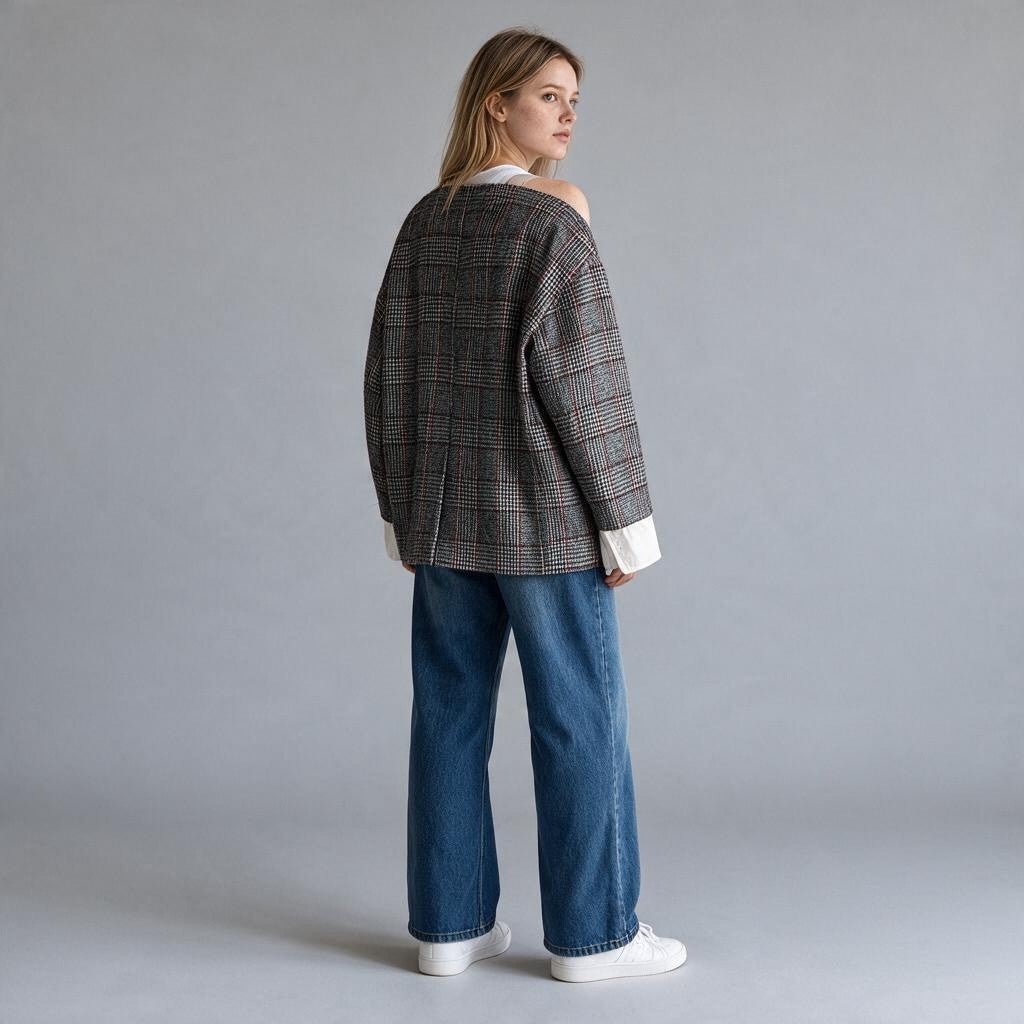 GIACCA OVER INSERTO CAMICIA MOTEL - XE BLU Abbigliamento Donna