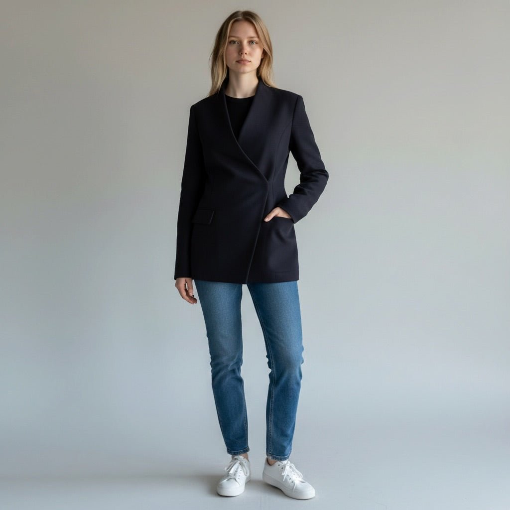 GIACCA SENZA COLLO SUSY MIX - XE BLU Abbigliamento Donna