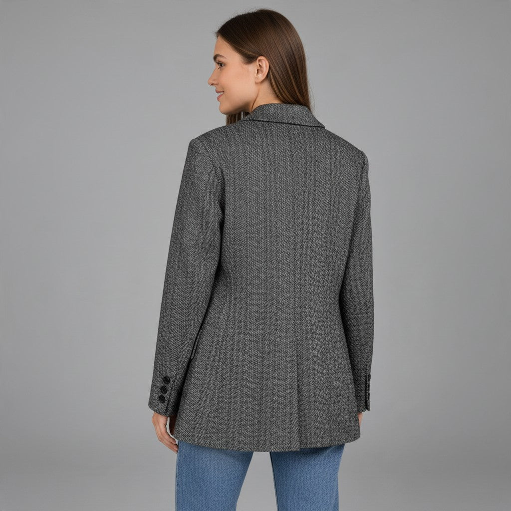 GIACCA SPINATA CON SPILLE TENSIONE IN - XE BLU Abbigliamento Donna