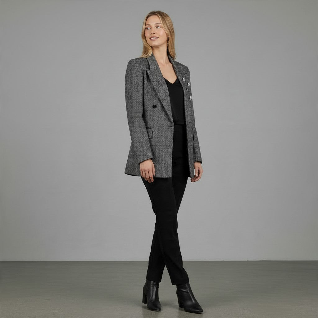 GIACCA SPINATA CON SPILLE TENSIONE IN - XE BLU Abbigliamento Donna
