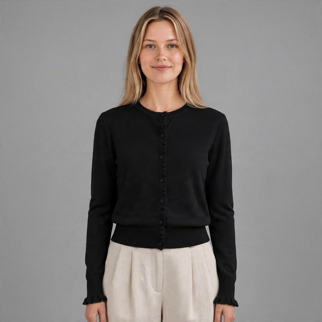 GIACCHINA CON VOLANT HAVEONE - XE BLU Abbigliamento Donna