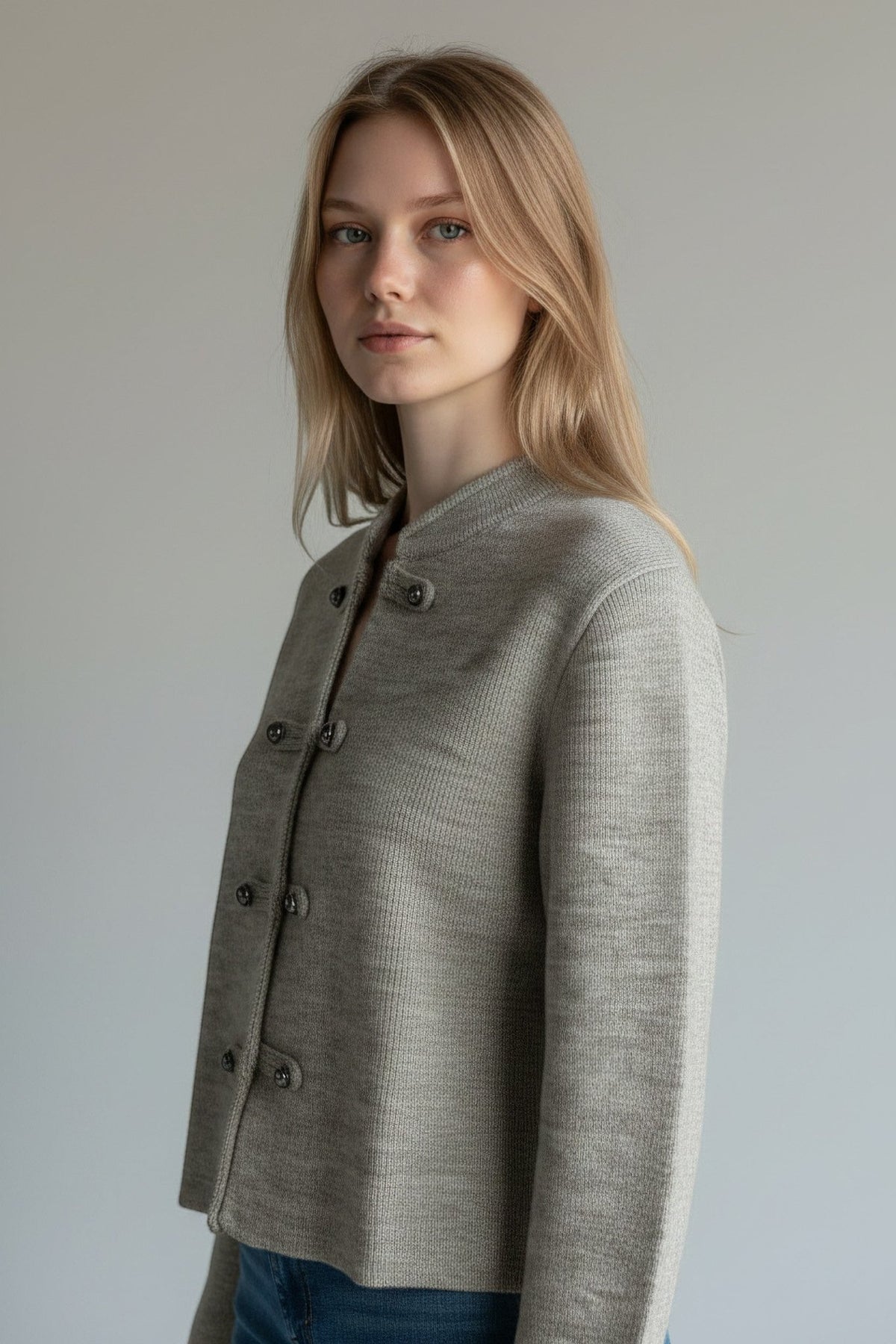 GIACCHINA FINTI BOTTONO TENSIONE IN - XE BLU Abbigliamento Donna