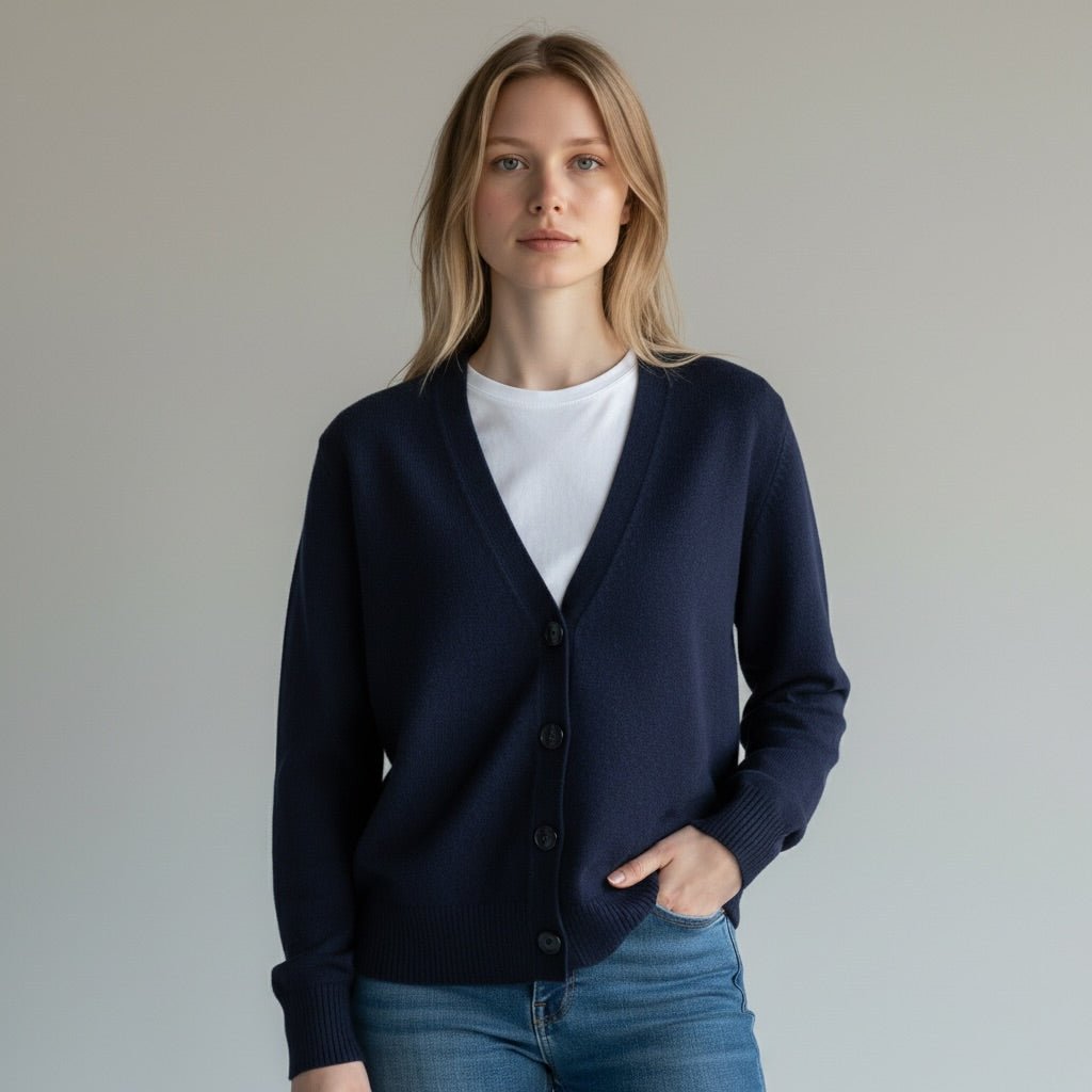 GIACCHINA IN PURA LANA SUSY MIX - XE BLU Abbigliamento Donna