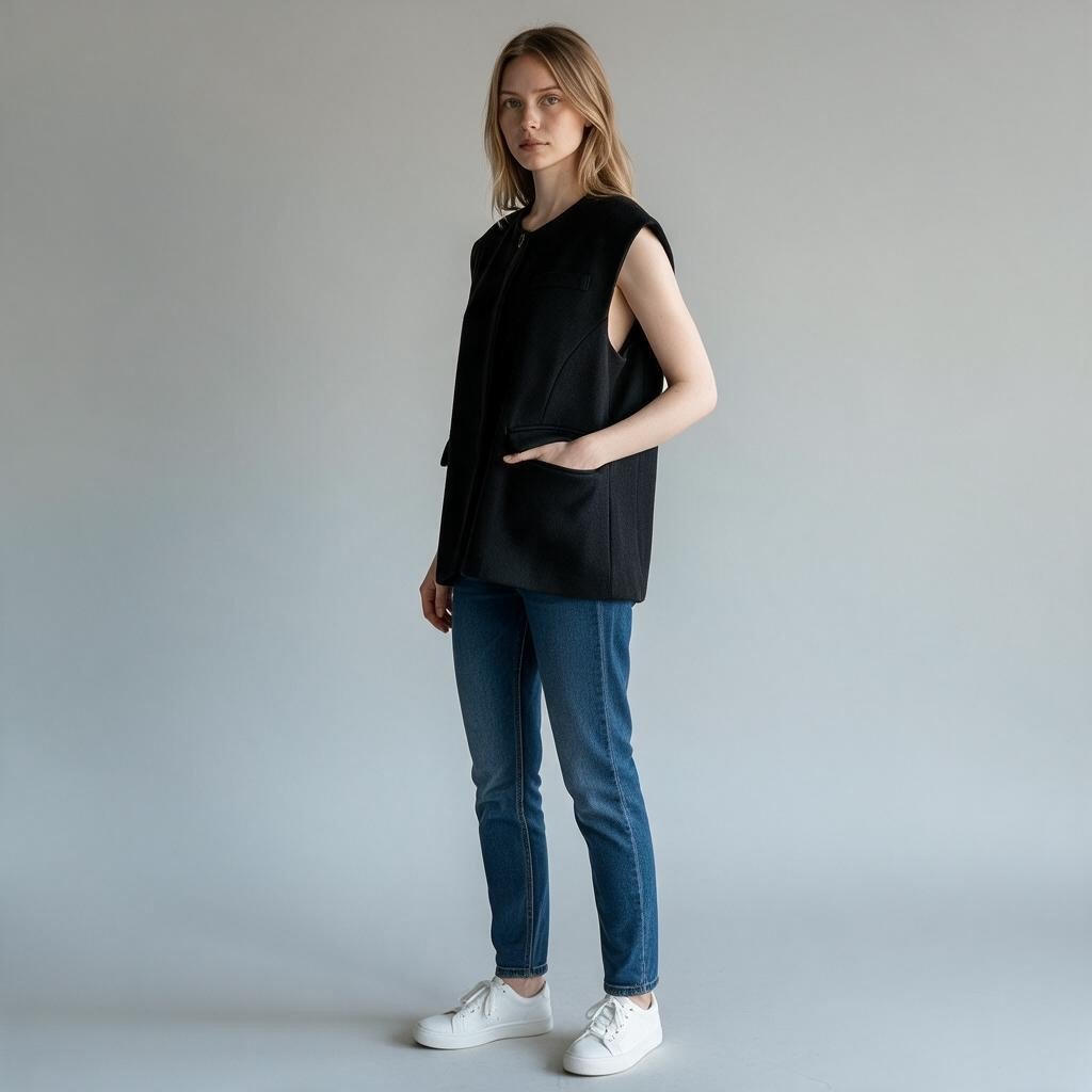 GILET COLLO COREANA SUSY MIX - XE BLU Abbigliamento Donna