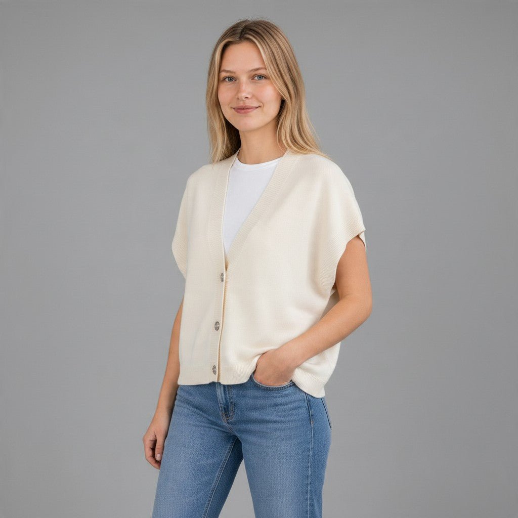 GILET CON BOTTONI SUSY MIX - XE BLU Abbigliamento Donna