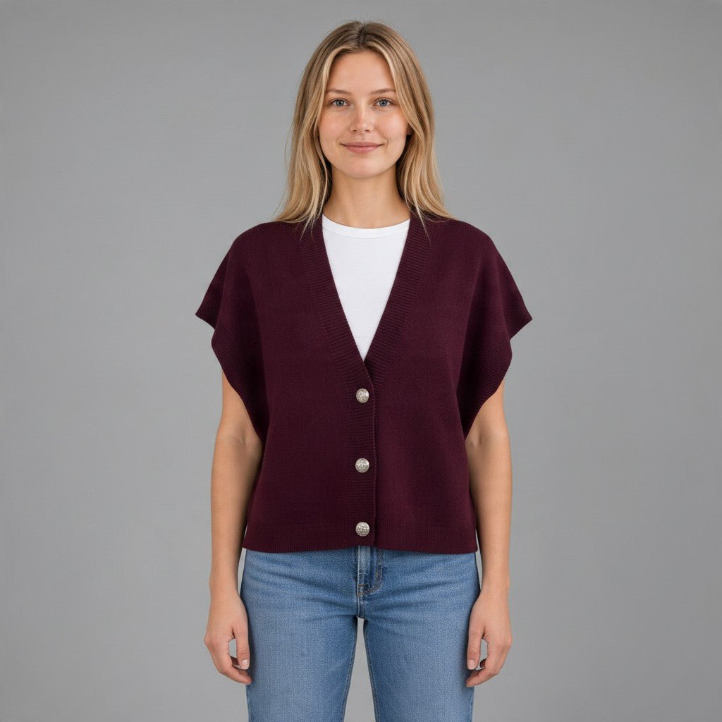 GILET CON BOTTONI SUSY MIX - XE BLU Abbigliamento Donna