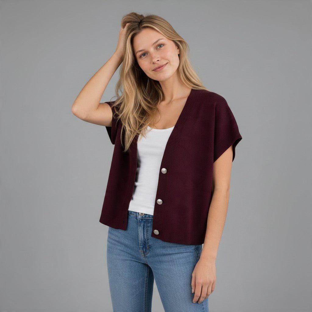 GILET CON BOTTONI SUSY MIX - XE BLU Abbigliamento Donna
