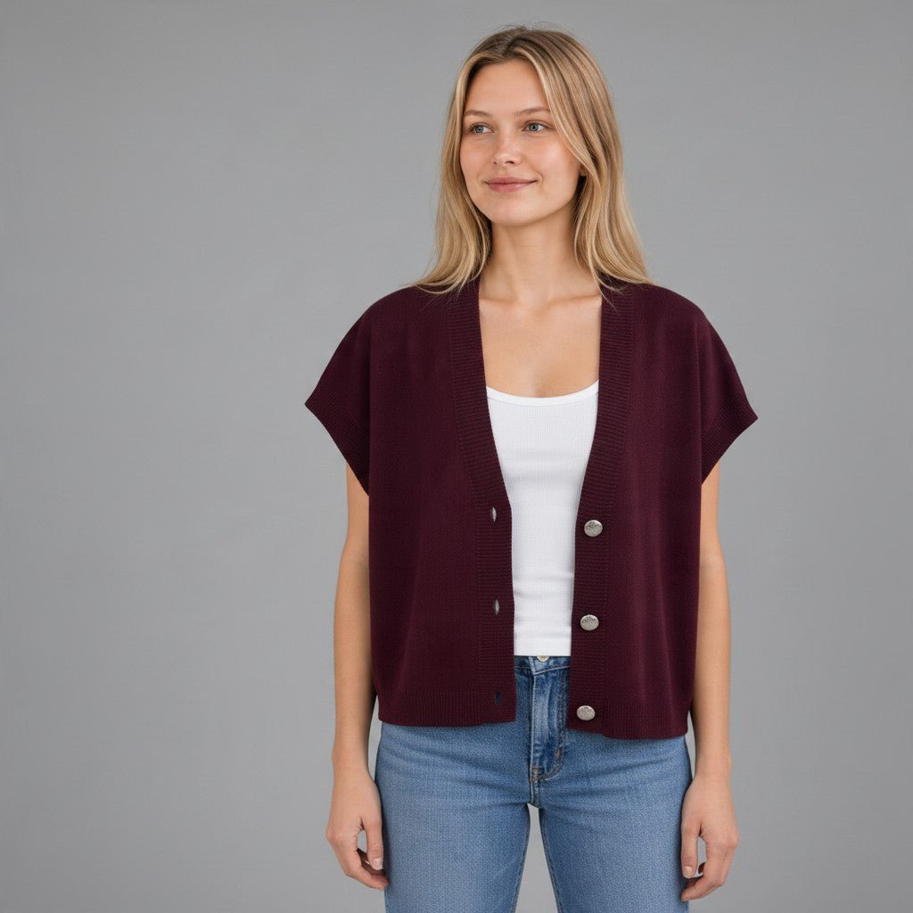 GILET CON BOTTONI SUSY MIX - XE BLU Abbigliamento Donna