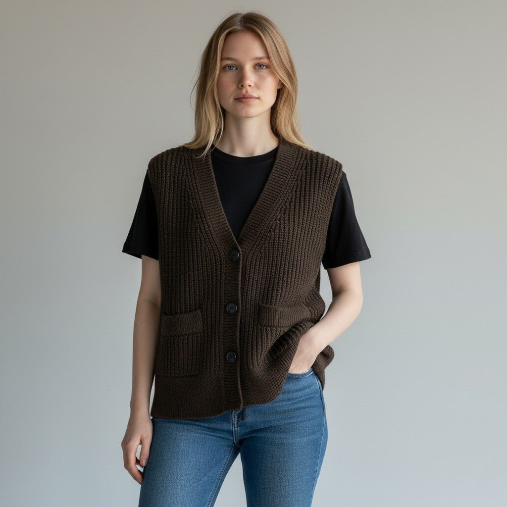 GILET CON TASCHE VICOLO - XE BLU Abbigliamento Donna