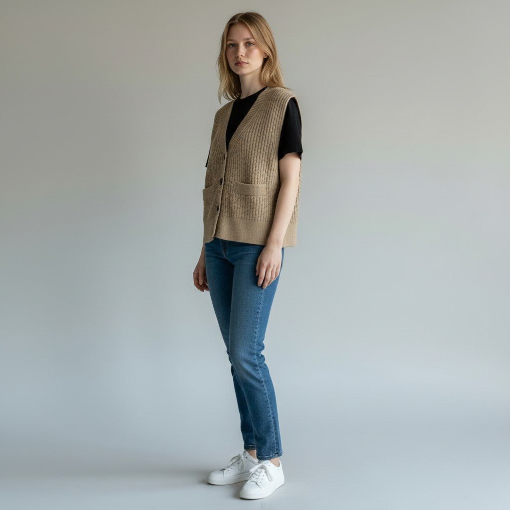 GILET CON TASCHE VICOLO - XE BLU Abbigliamento Donna