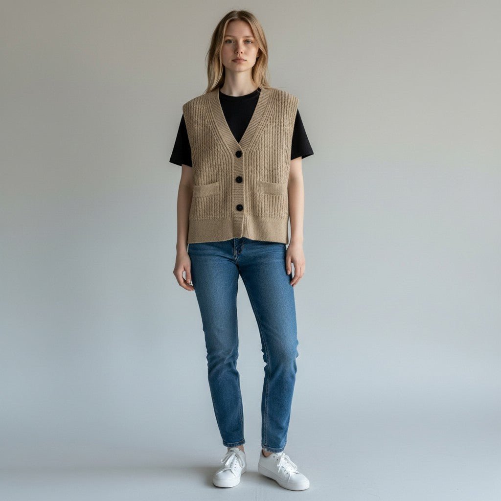 GILET CON TASCHE VICOLO - XE BLU Abbigliamento Donna
