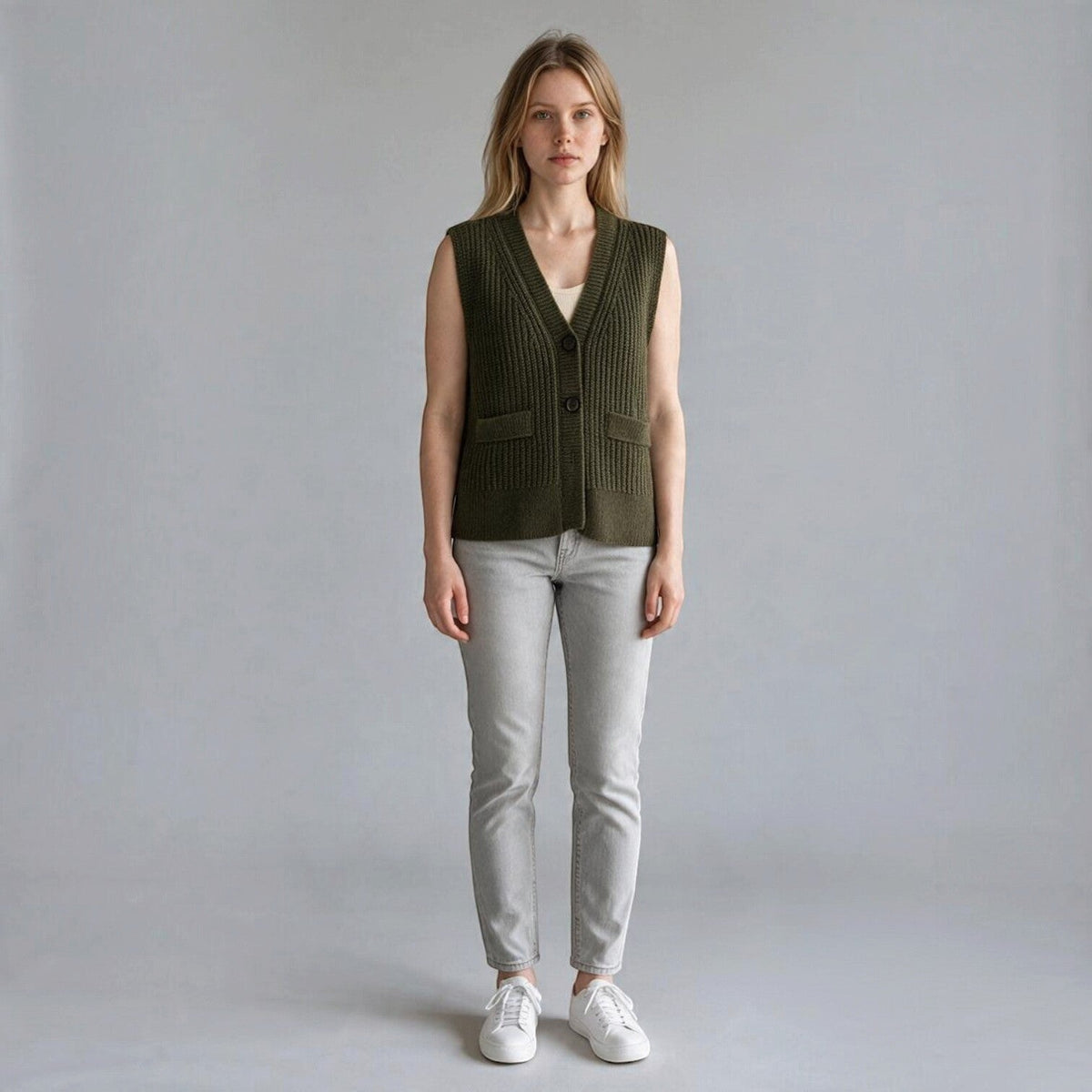 GILET CON TASCHE VICOLO - XE BLU Abbigliamento Donna