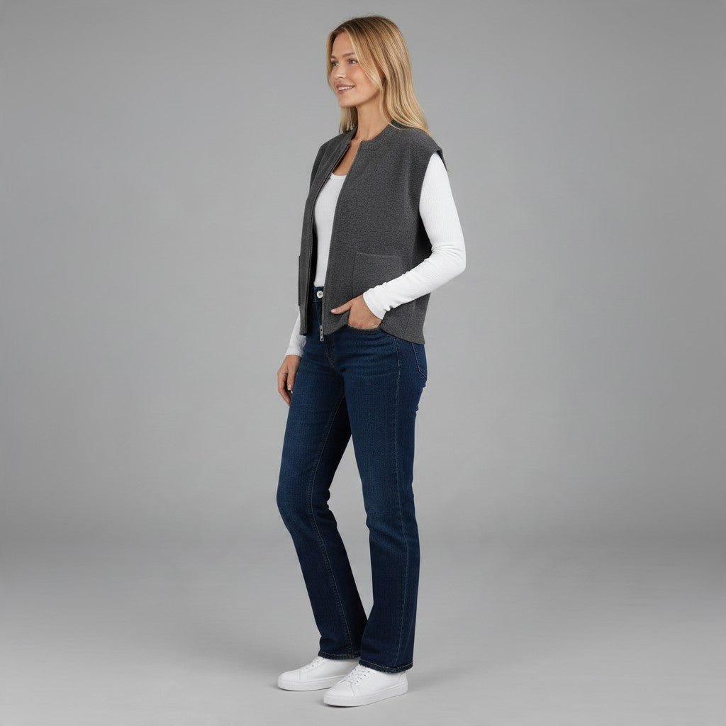 GILET CON ZIP SUSY MIX - XE BLU Abbigliamento Donna