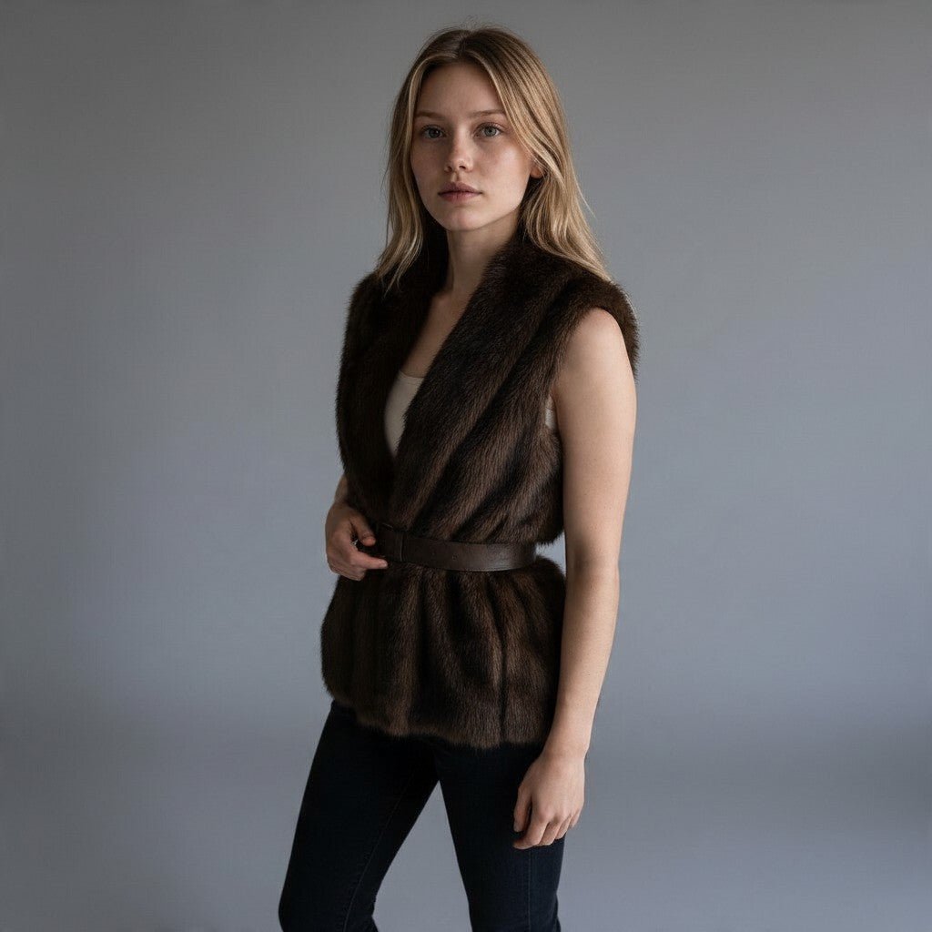 GILET ECOPELLICCIA DIXIE - XE BLU Abbigliamento Donna