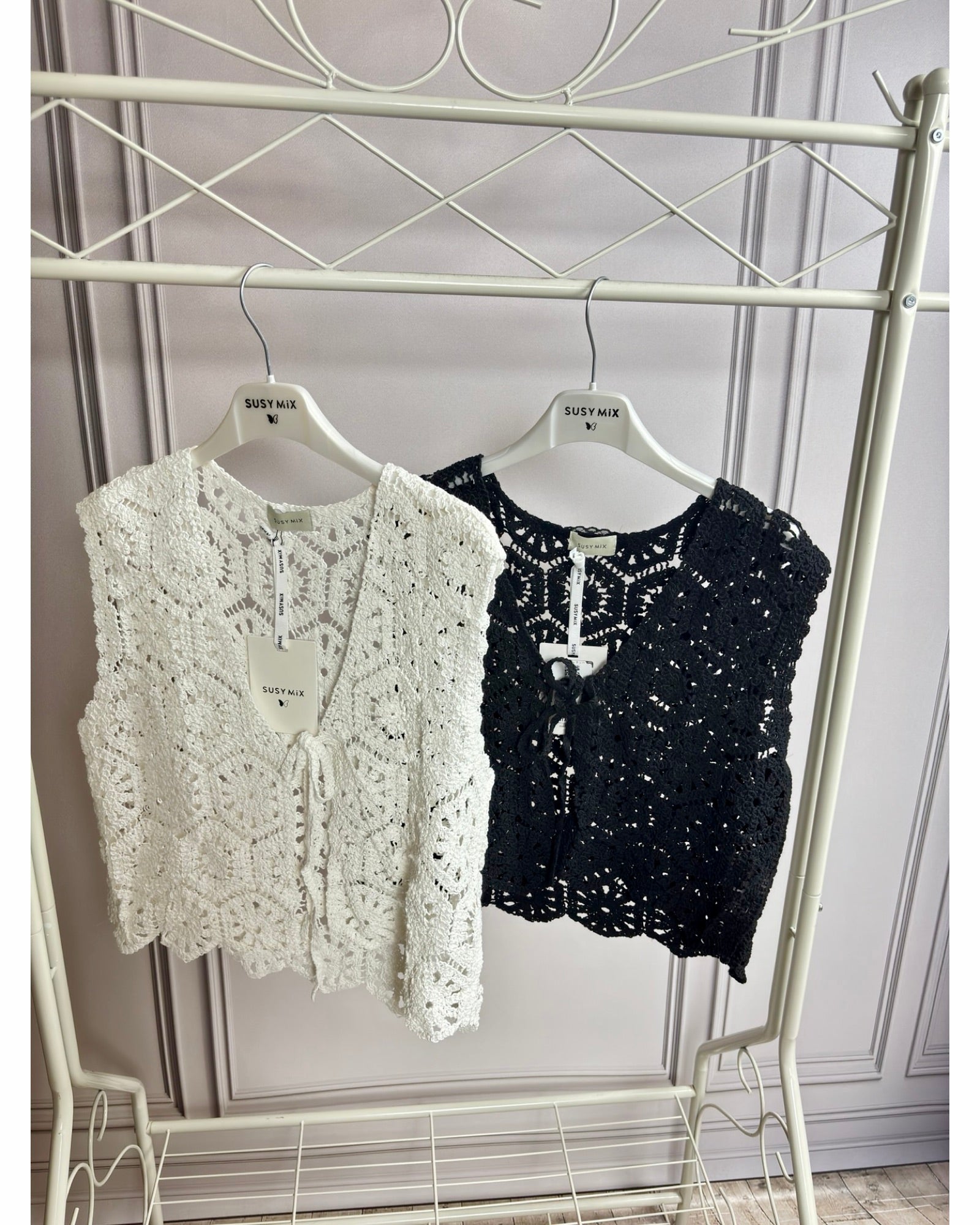 GILET IN CROCHET SUSY MIX - XE BLU ABBIGLIAMENTO