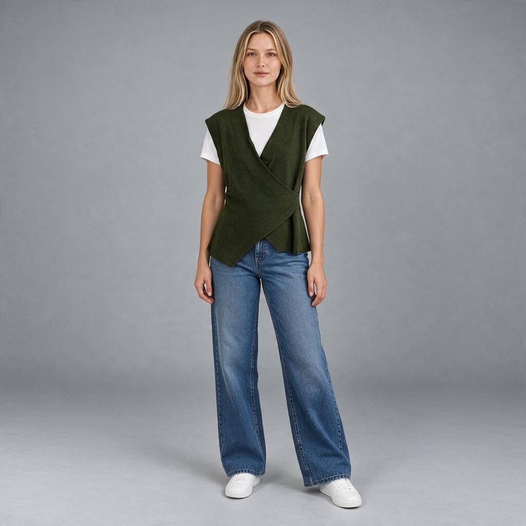 GILET INCROCIATO SUSY MIX - XE BLU Abbigliamento Donna
