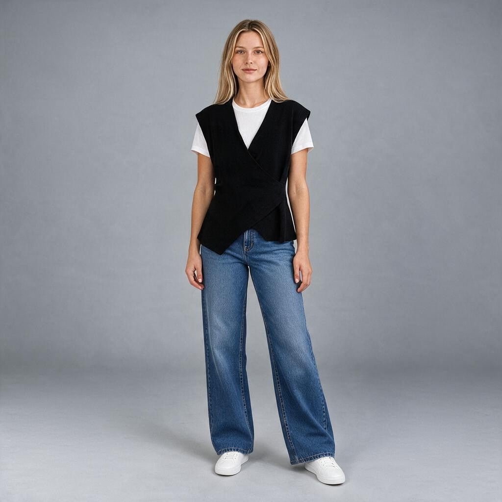 GILET INCROCIATO SUSY MIX - XE BLU Abbigliamento Donna