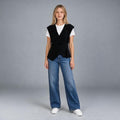 GILET INCROCIATO SUSY MIX - XE BLU Abbigliamento Donna
