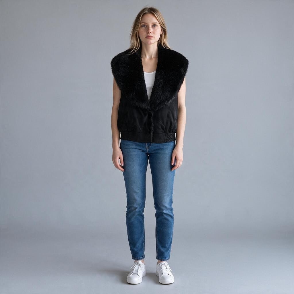 GILET REVERSIBILE IN ECOPELLICCIA SUSY MIX - XE BLU Abbigliamento Donna
