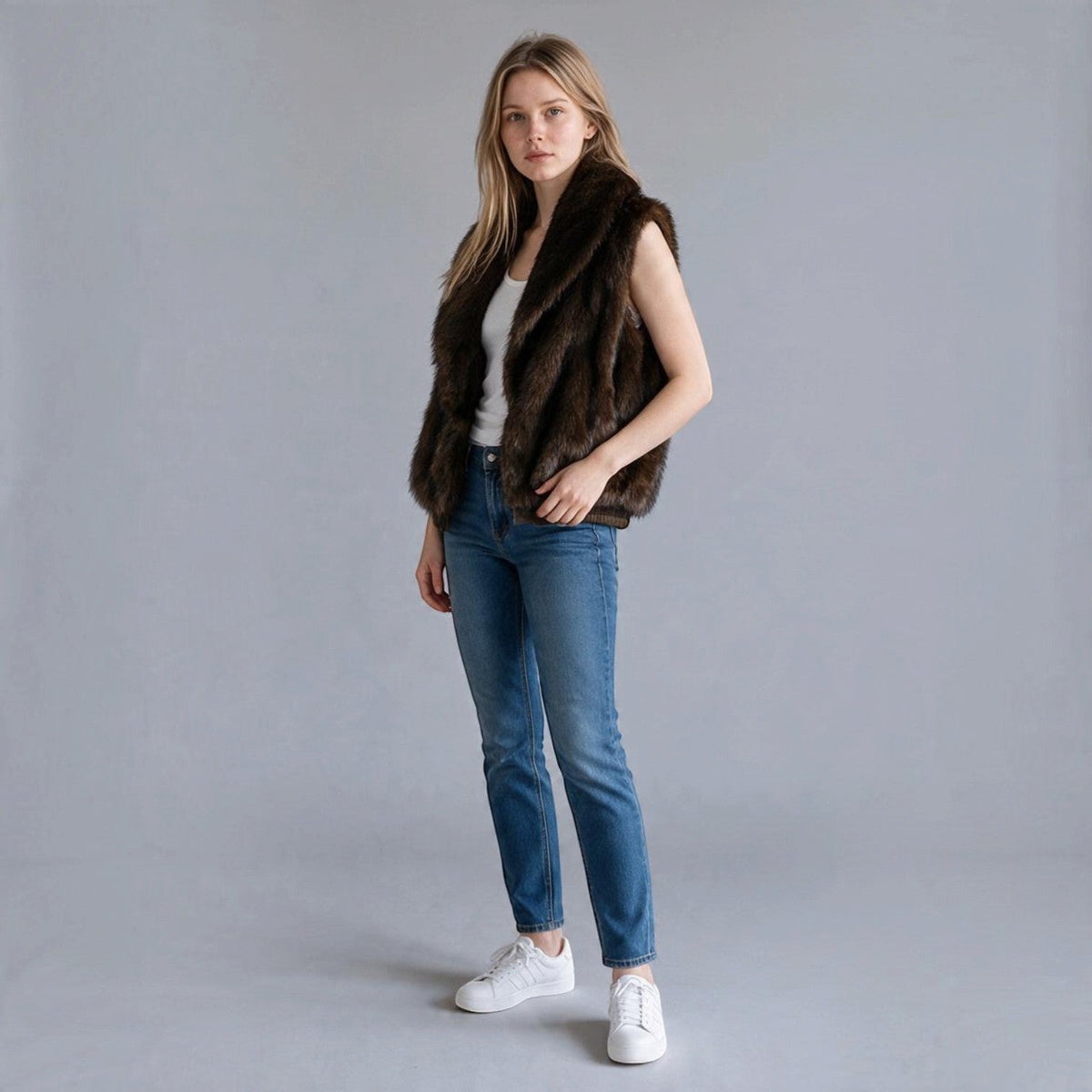 GILET REVERSIBILE IN ECOPELLICCIA SUSY MIX - XE BLU Abbigliamento Donna