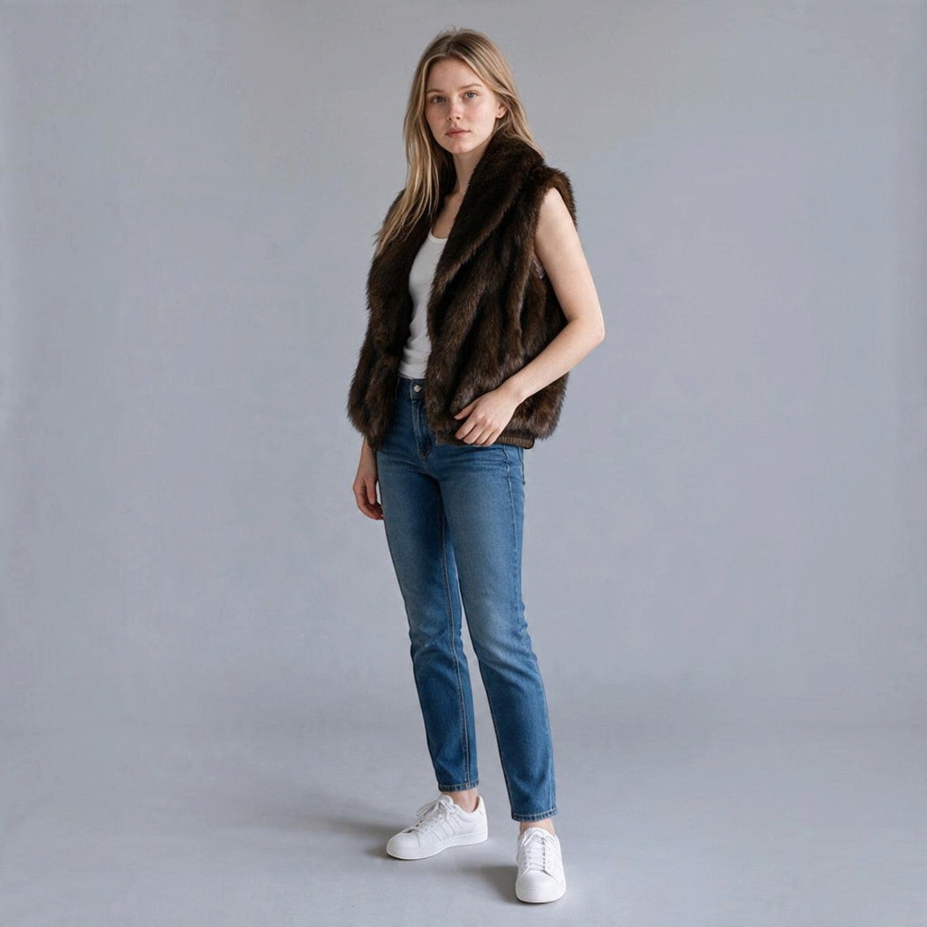 GILET REVERSIBILE IN ECOPELLICCIA SUSY MIX - XE BLU Abbigliamento Donna