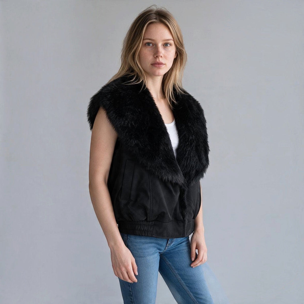 GILET REVERSIBILE IN ECOPELLICCIA SUSY MIX - XE BLU Abbigliamento Donna