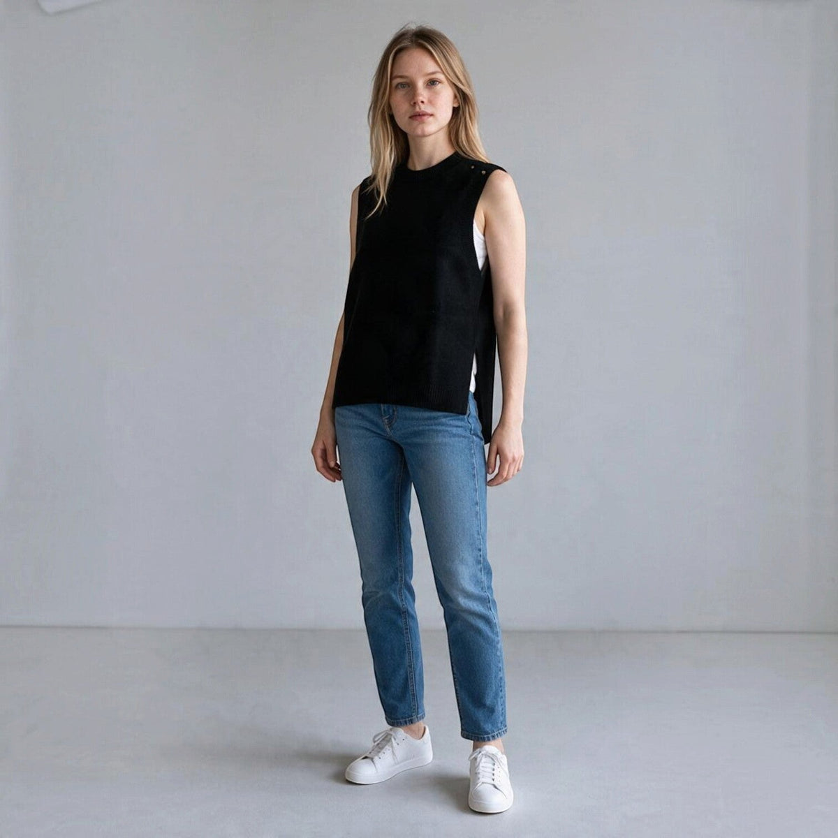 GILET SPACCHI SUSY MIX - XE BLU Abbigliamento Donna