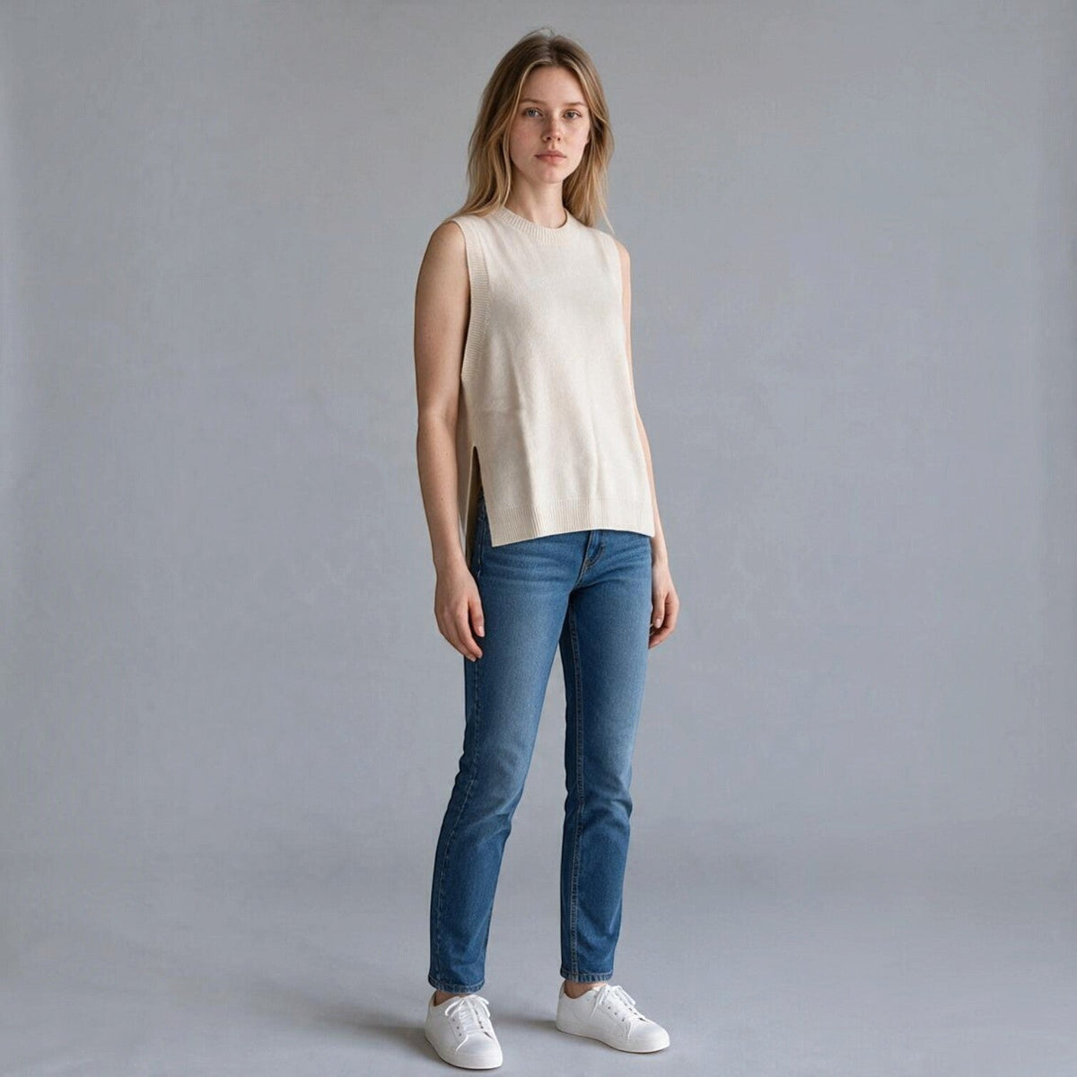 GILET SPACCHI SUSY MIX - XE BLU Abbigliamento Donna