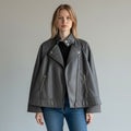 GIUBBINO IN ECOPELLE TENSIONE IN - XE BLU Abbigliamento Donna