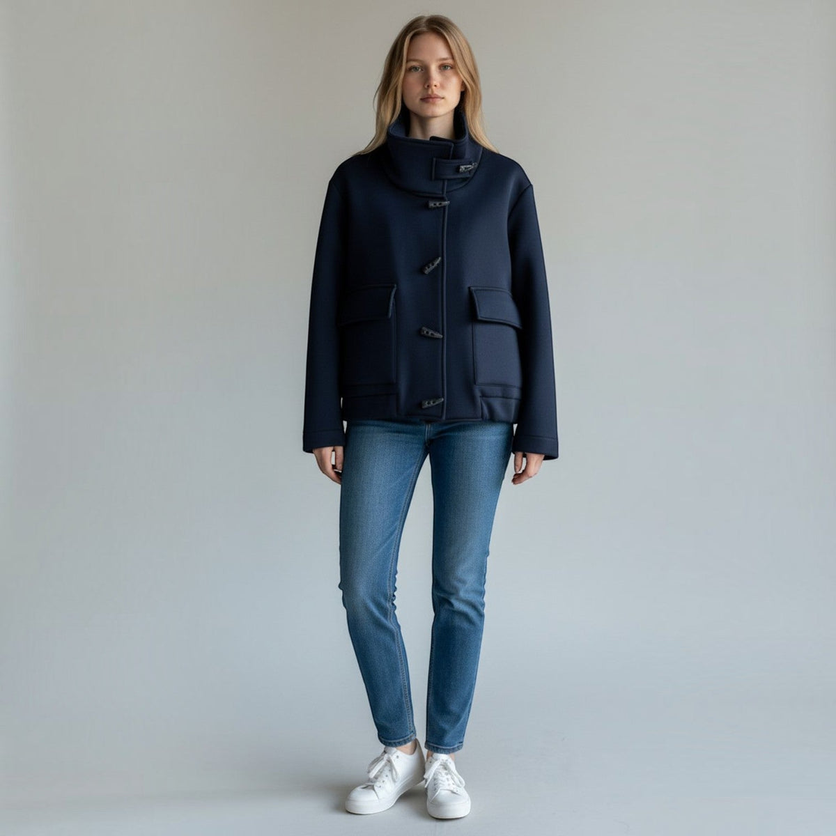 GIUBBINO IN NEOPRENE SUSY MIX - XE BLU Abbigliamento Donna
