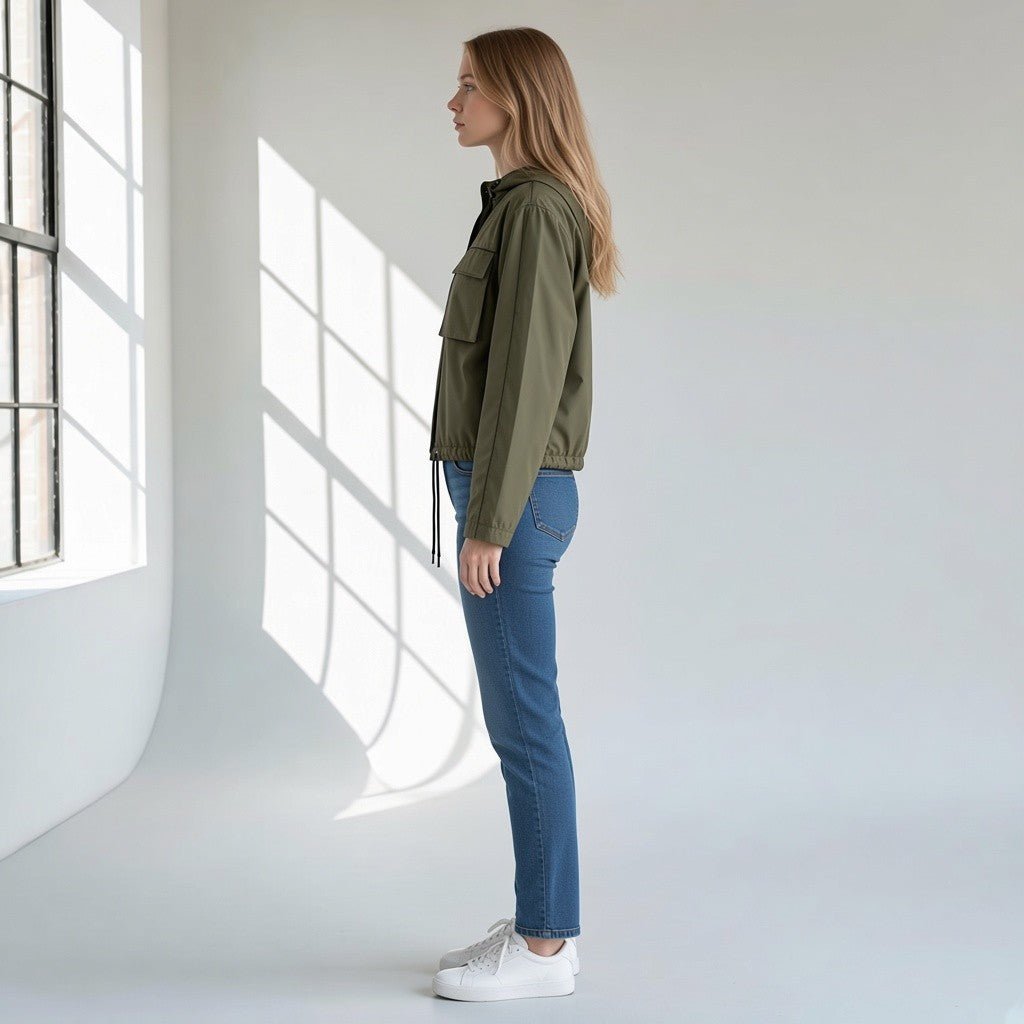 GIUBBINO IN TELA VELA SUSY MIX - XE BLU Abbigliamento Donna