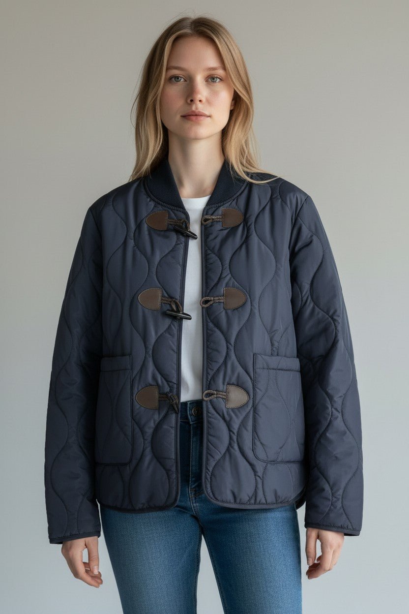 GIUBBINO TRAPUNTATO CON ALAMARI SUSY MIX - XE BLU Abbigliamento Donna