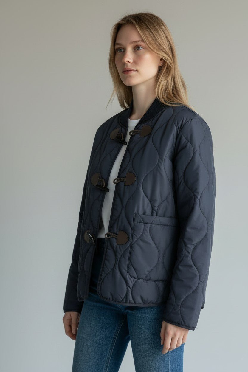 GIUBBINO TRAPUNTATO CON ALAMARI SUSY MIX - XE BLU Abbigliamento Donna