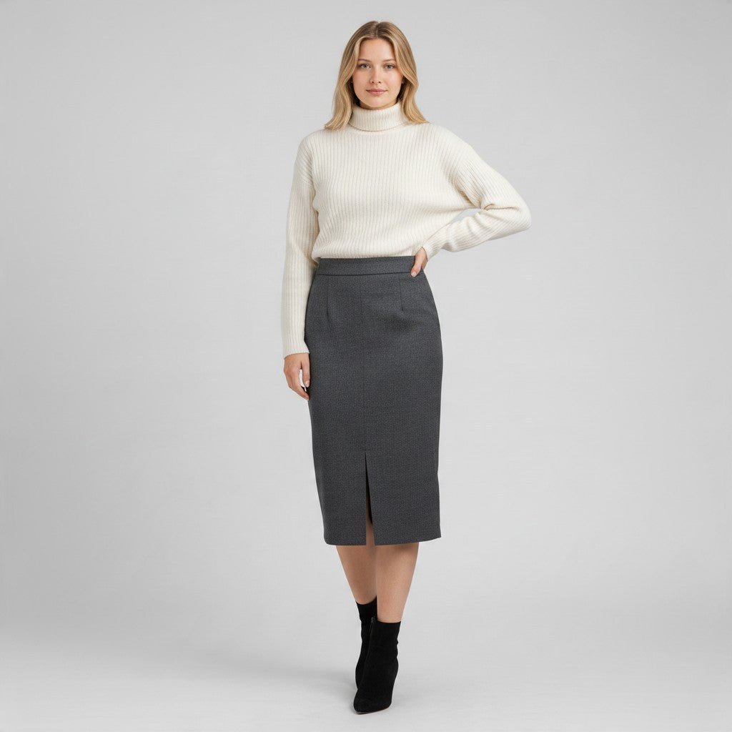GONNA A MATITA CON SPACCO TENSIONE IN - XE BLU Abbigliamento Donna