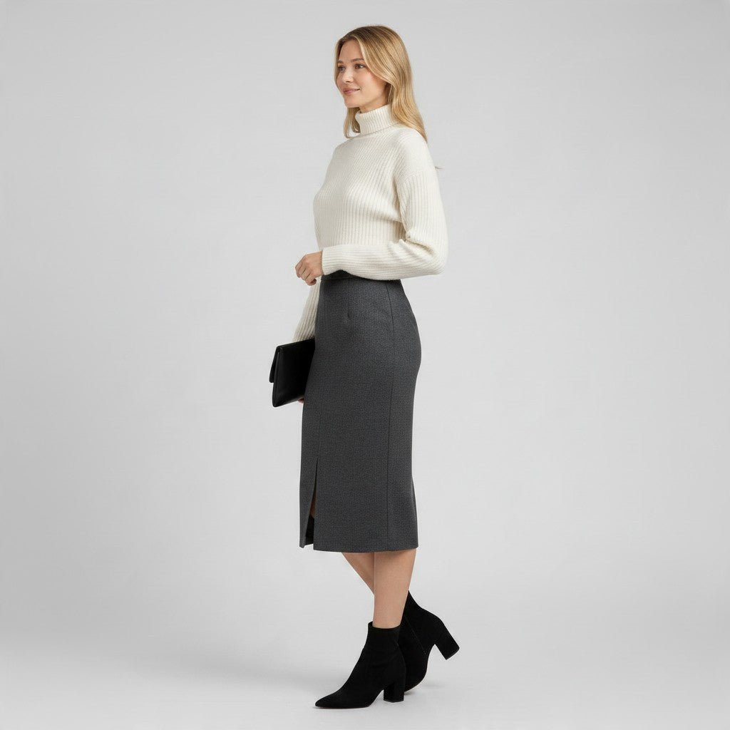 GONNA A MATITA CON SPACCO TENSIONE IN - XE BLU Abbigliamento Donna