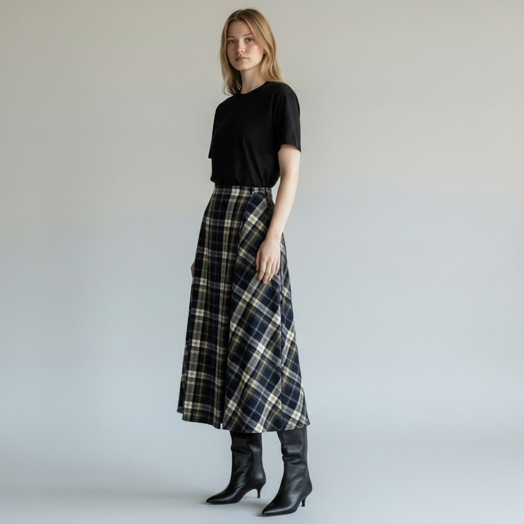 GONNA A QUADRI VICOLO - XE BLU Abbigliamento Donna