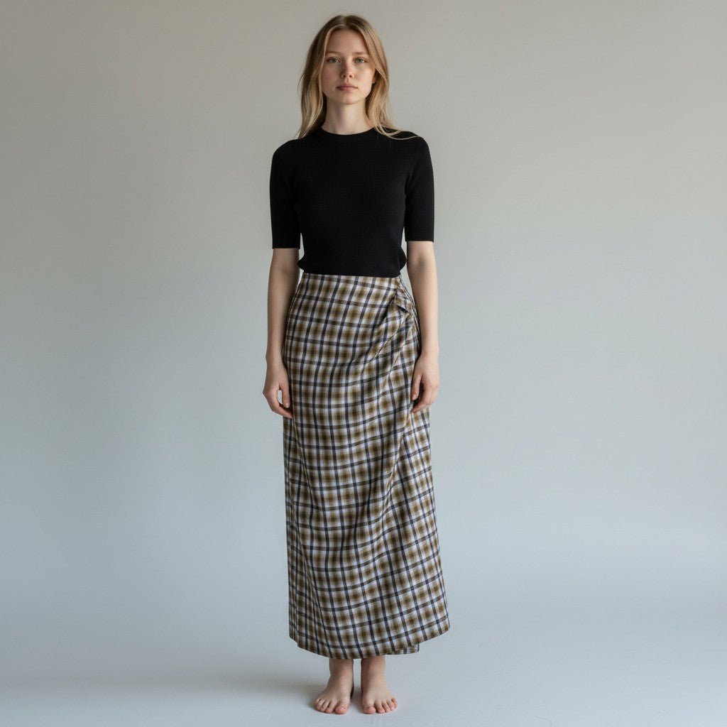 GONNA CHECK EFFETTO PAREO HAVEONE - XE BLU Abbigliamento Donna