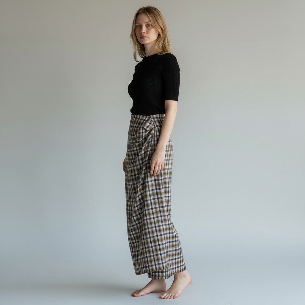 GONNA CHECK EFFETTO PAREO HAVEONE - XE BLU Abbigliamento Donna
