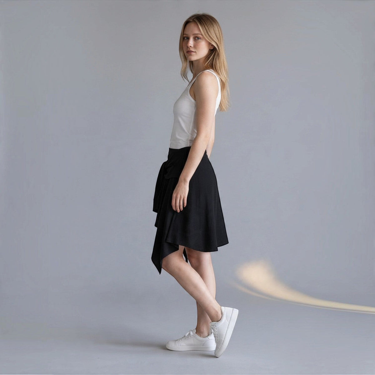 GONNA CON MANICHE ALLACCIATE VICOLO - XE BLU Abbigliamento Donna
