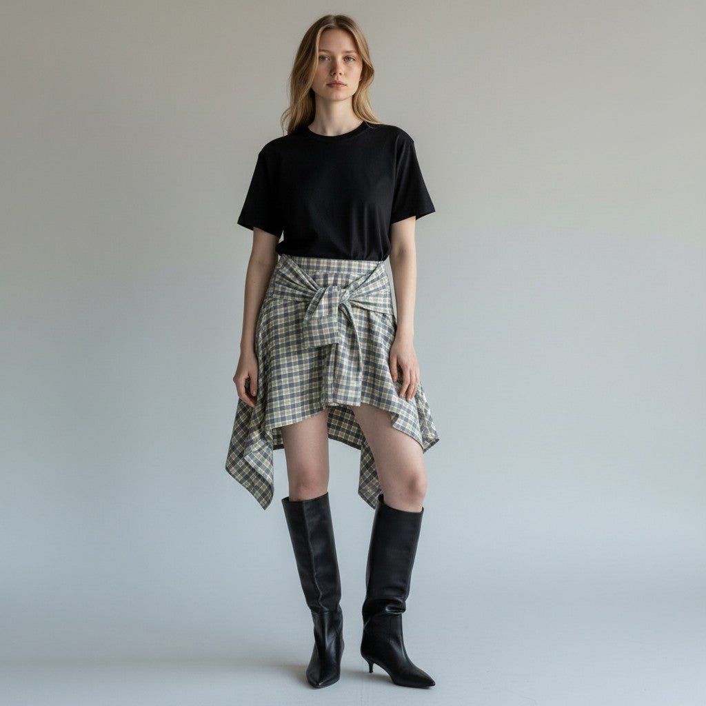 GONNA CON MANICHE VICOLO - XE BLU Abbigliamento Donna