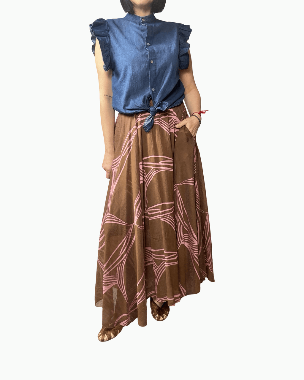 GONNA LUNGA A FANTASIA ASTRATTA SUSY MIX - XE BLU ABBIGLIAMENTO