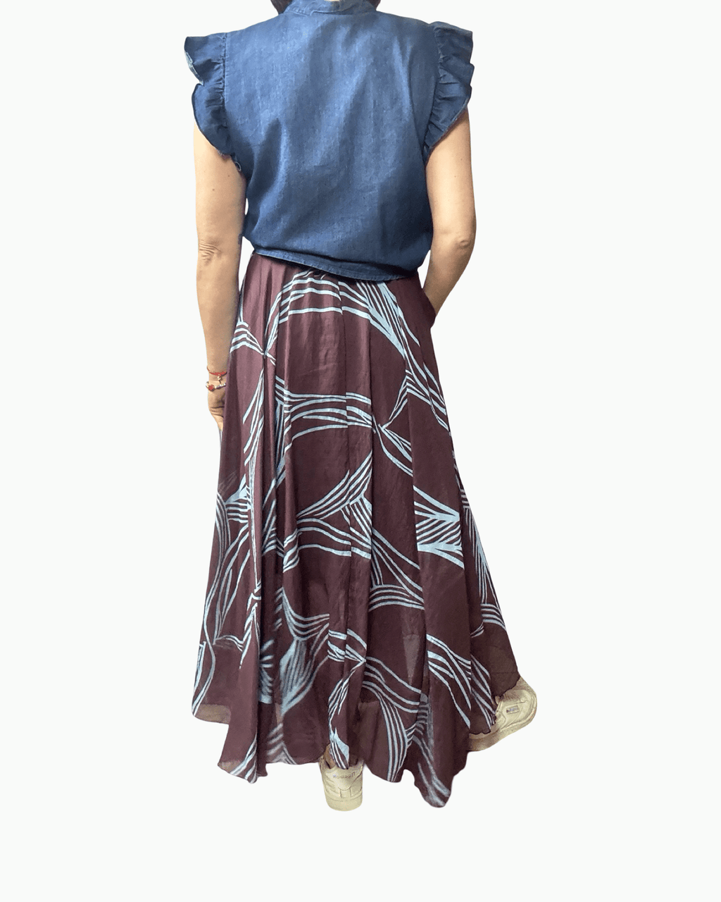 GONNA LUNGA A FANTASIA ASTRATTA SUSY MIX - XE BLU ABBIGLIAMENTO
