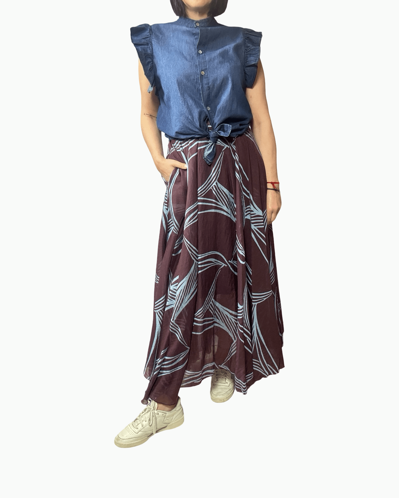 GONNA LUNGA A FANTASIA ASTRATTA SUSY MIX - XE BLU ABBIGLIAMENTO