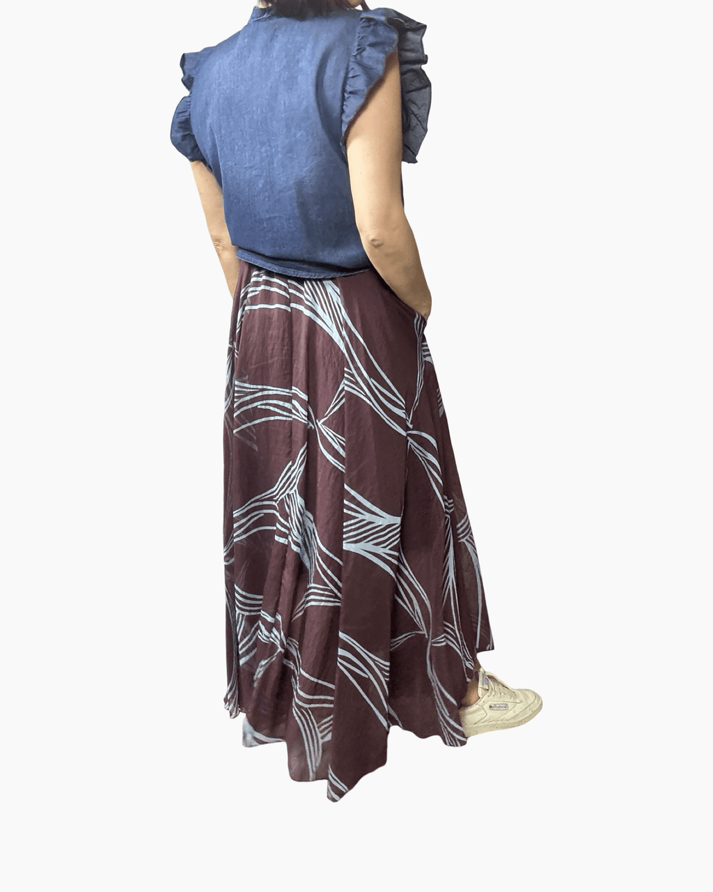 GONNA LUNGA A FANTASIA ASTRATTA SUSY MIX - XE BLU ABBIGLIAMENTO