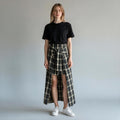 GONNA LUNGA CHECK ALLACCIATA HAVEONE - XE BLU Abbigliamento Donna