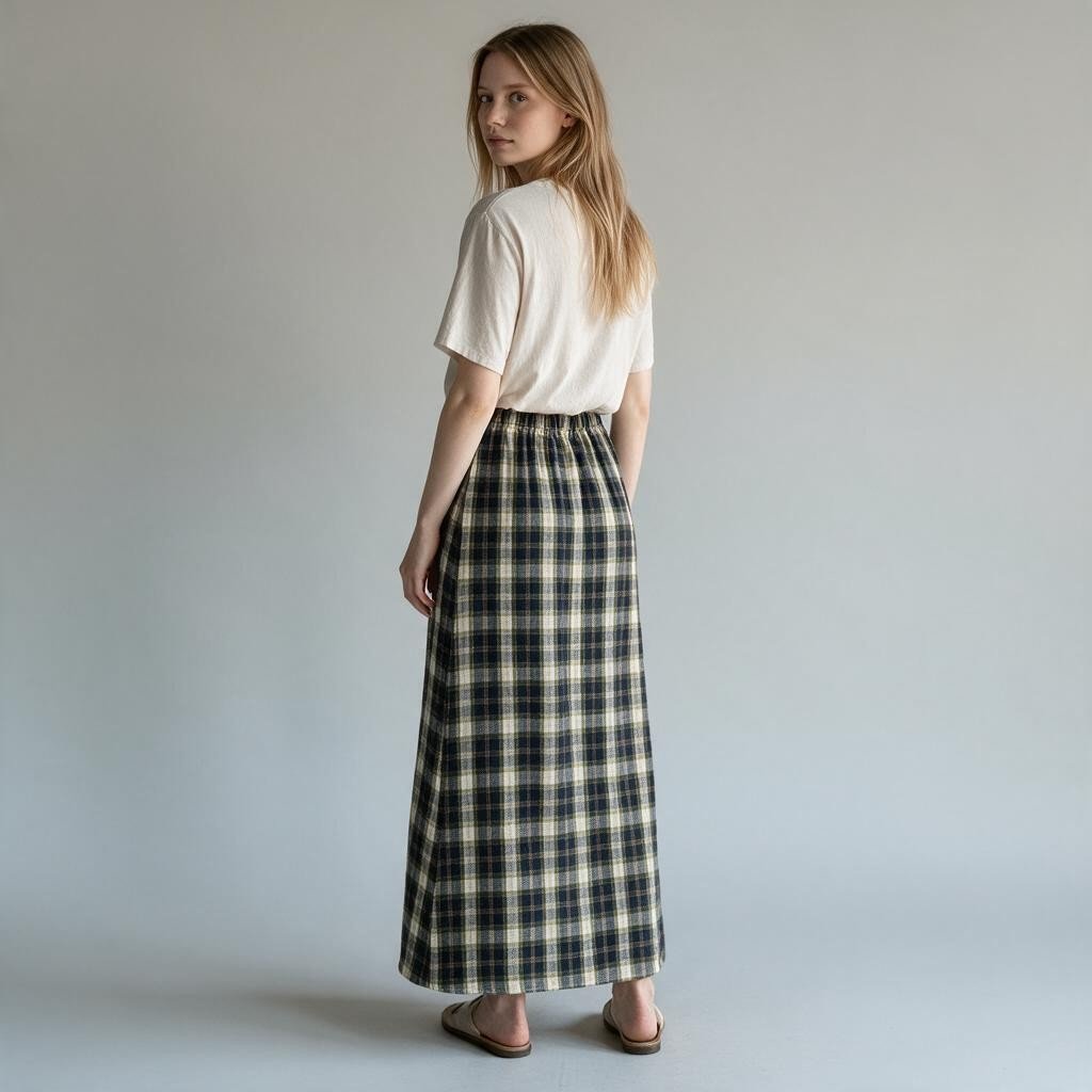 GONNA LUNGA CHECK ALLACCIATA HAVEONE - XE BLU Abbigliamento Donna