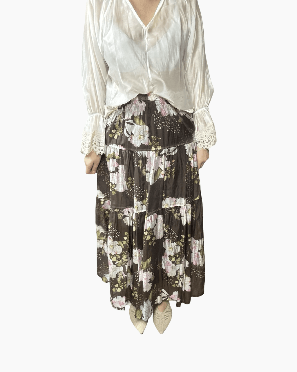 GONNA LUNGA FLOWERS SUSY MIX - XE BLU ABBIGLIAMENTO