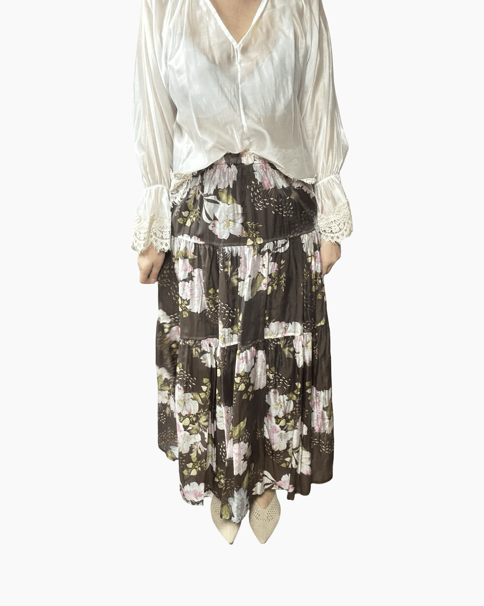 GONNA LUNGA FLOWERS SUSY MIX - XE BLU ABBIGLIAMENTO