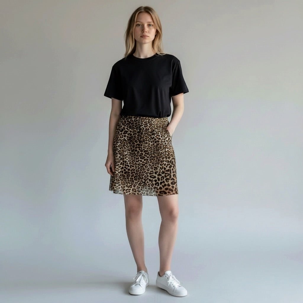 GONNA MACULATA TENSIONE IN - XE BLU Abbigliamento Donna