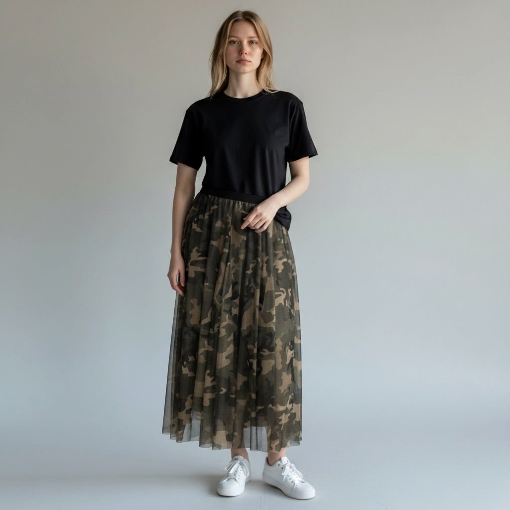 GONNA MIMETICA IN TULLE SUSY MIX - XE BLU Abbigliamento Donna